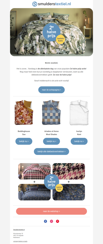 ⏰ Allerlaatste kans: 2e halve prijs eindigt vanavond!