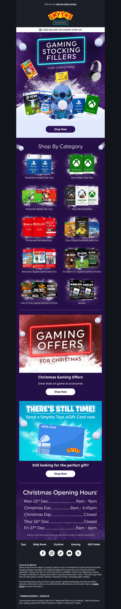 Last Minute Gaming Stocking Fillers & Digital Games and Top-Ups