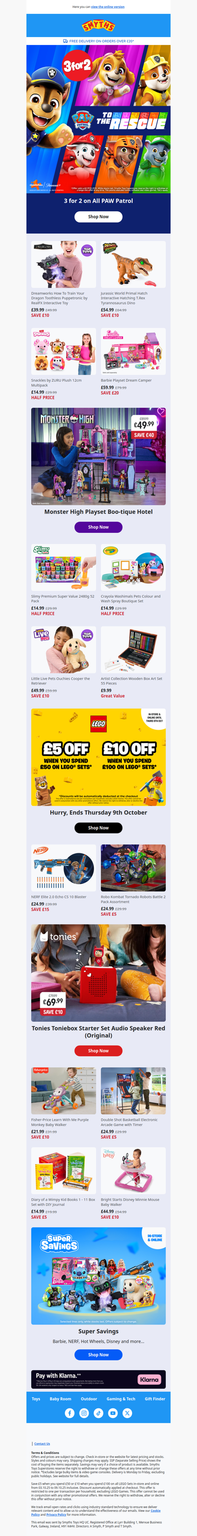 3 for 2 on All PAW Patrol Toys