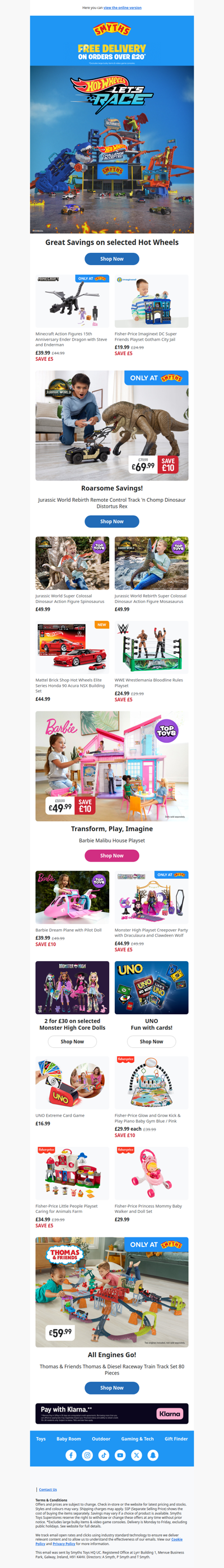 Great Savings on selected Hot Wheels, Barbie and more!