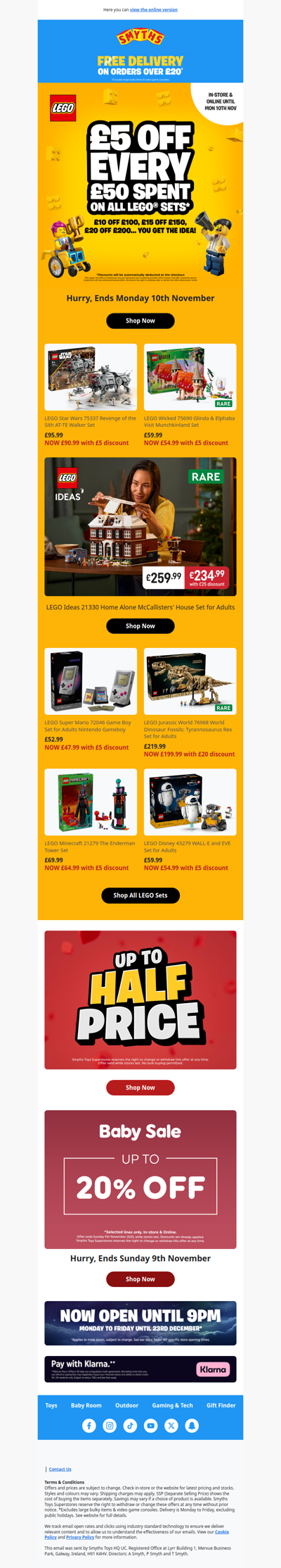 Hurry, £5 off every £50 spent on all LEGO Sets Ends Monday