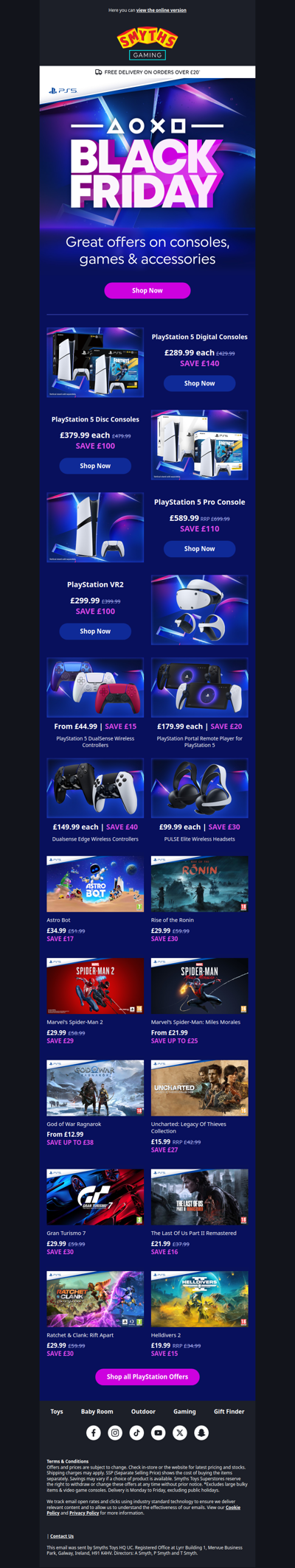 Save up to £140 on PlayStation 5 Consoles