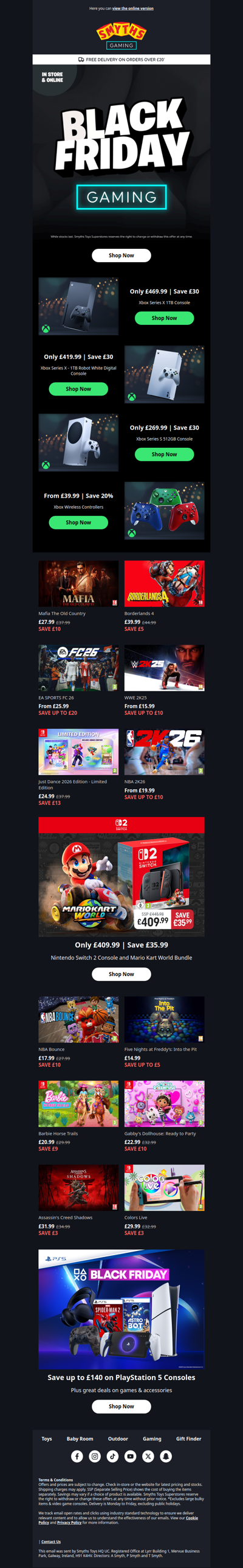 Shop the latest Black Friday Gaming offers