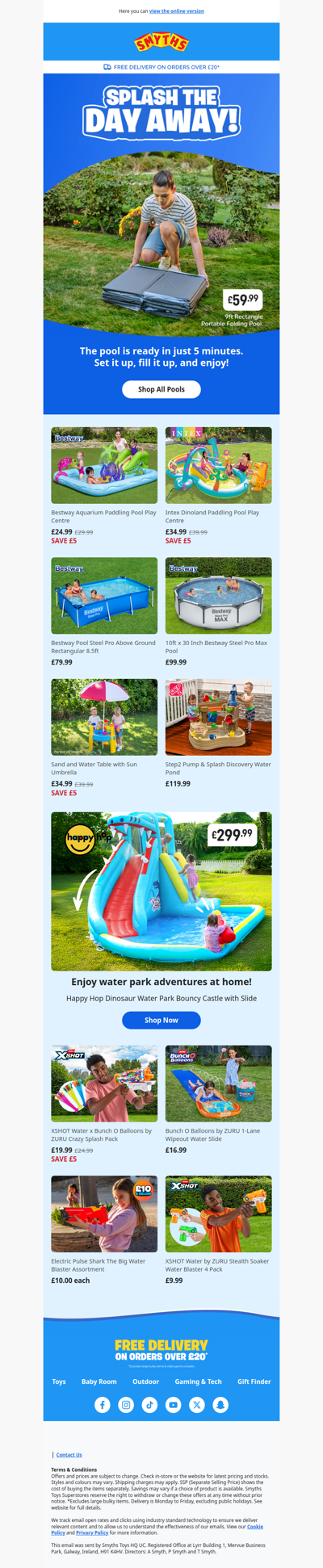 Splash the day away with our range of pools and sand pits! ☀️