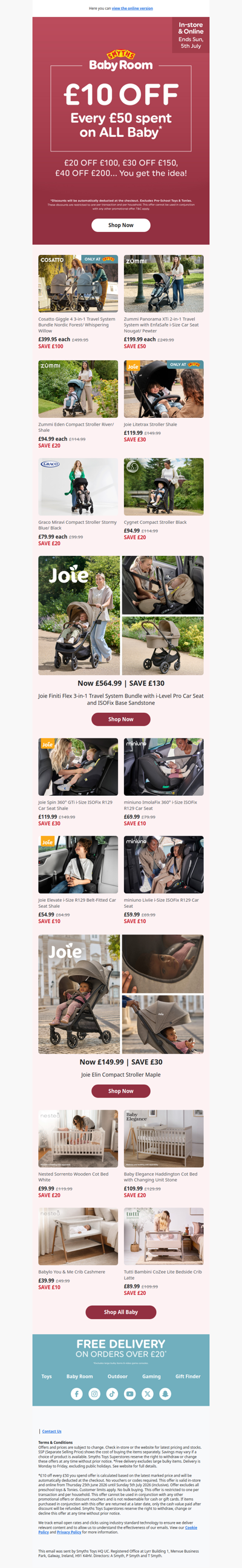 £10 OFF Every £50 You Spend on ALL BABY*