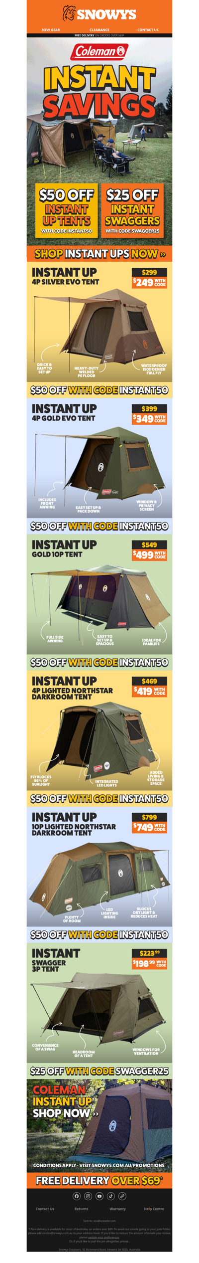 Instant Savings on Coleman Tents!