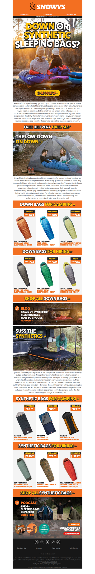 Down or Synthetic Sleeping Bags?