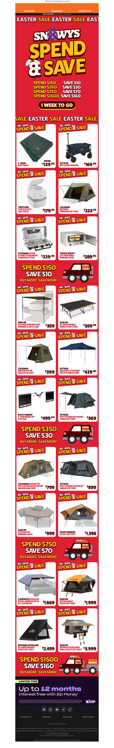 EASTER SPEND & SAVE AT SNOWYS 🐰