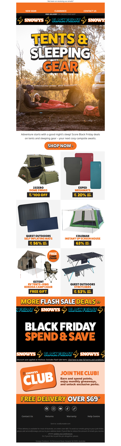 Flash Sale: Tents & Sleeping Gear 😴