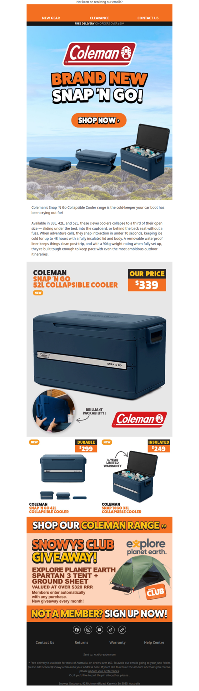 New Snap 'N Go from Coleman!