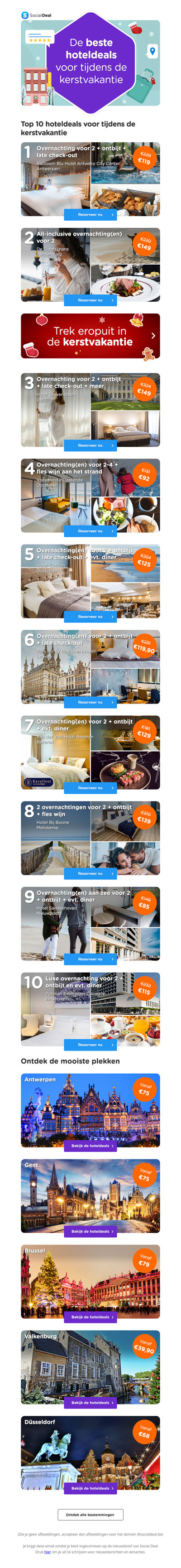 🏨🎅 Lastminute-overnachting tijdens de kerstvakantie? Bekijk alle voordelige hoteldeals! 🎄