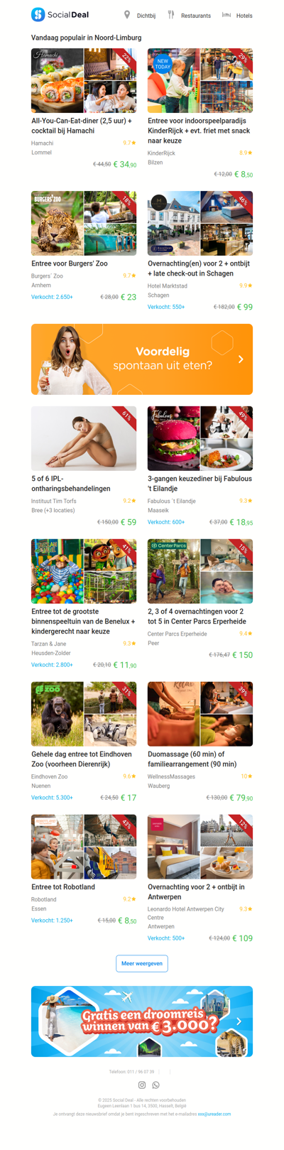 Entree voor indoorspeelparadijs KinderRijck + evt. friet met snack naar keuze | All-You-Can-Eat-diner (2,5 uur) + cocktail bij Hamachi