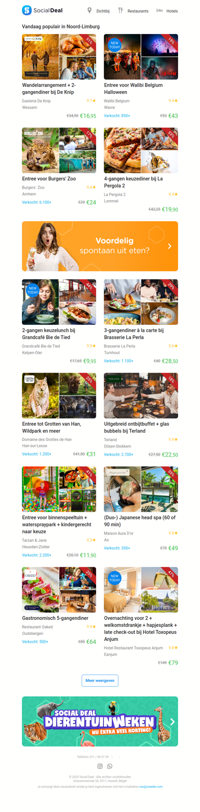 Entree voor Walibi Belgium Halloween | Wandelarrangement + 2-gangendiner bij De Knip