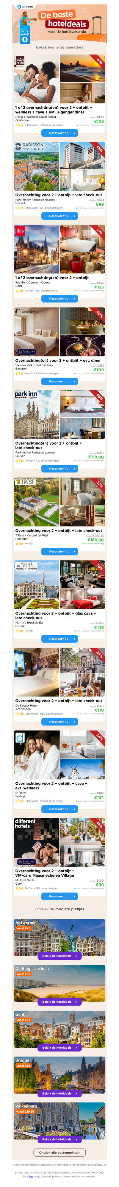 🏨 Ontdek de mooiste bestemmingen met 50% korting tijdens de herfstvakantie! 🍂