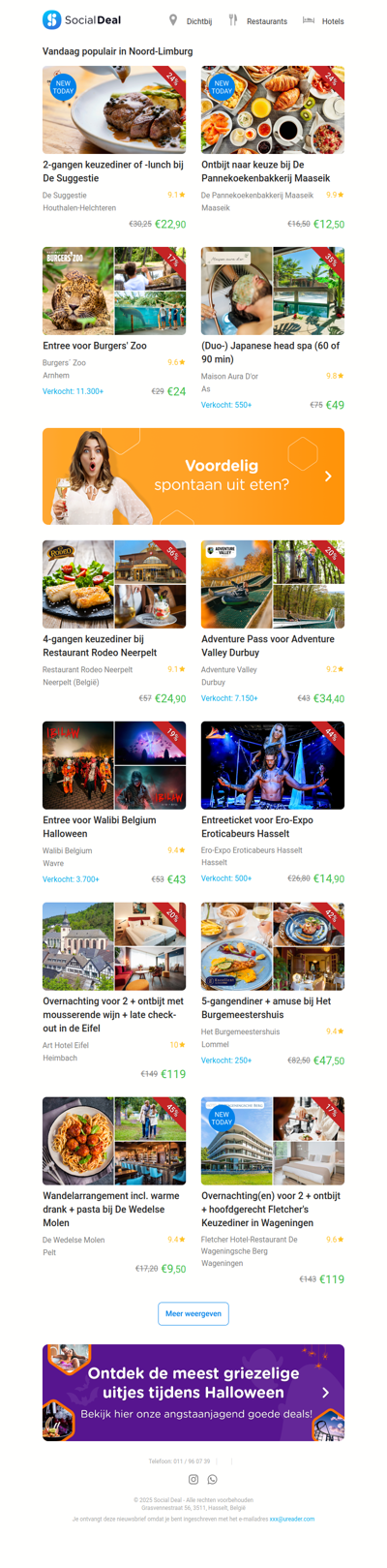 2-gangen keuzediner of -lunch bij De Suggestie | Ontbijt naar keuze bij De Pannekoekenbakkerij Maaseik