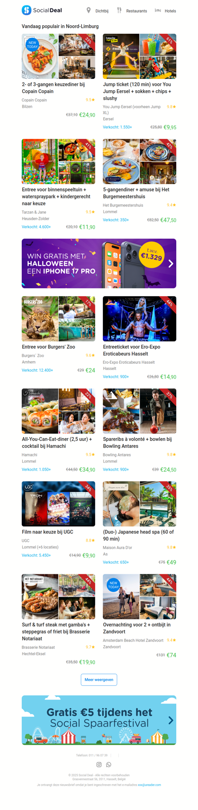 2- of 3-gangen keuzediner bij Copain Copain | Jump ticket (120 min) voor You Jump Eersel + sokken + chips + slushy