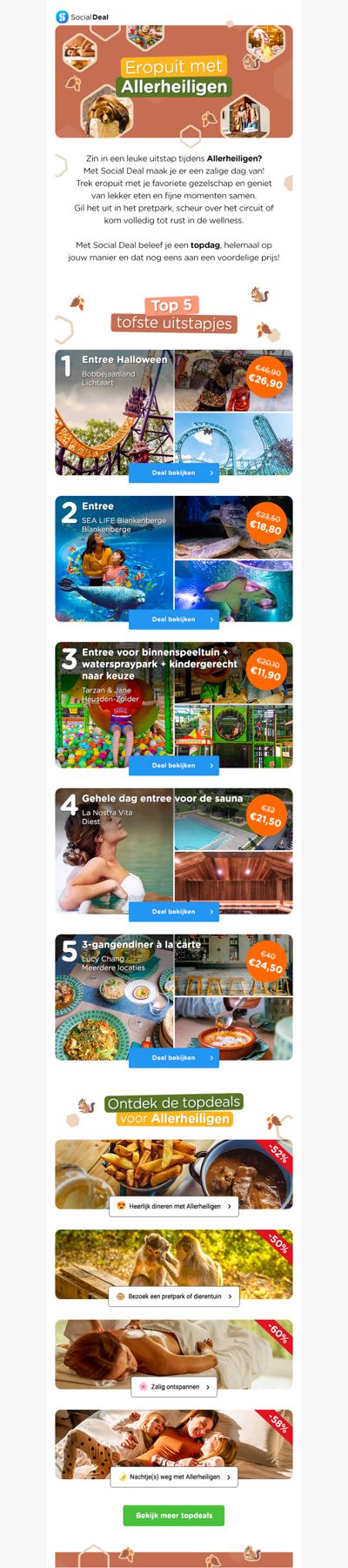 Ga eropuit met Allerheiligen 🎢🎳 Ontdek de tofste deals voor een dag uit met je favoriete gezelschap! 💙