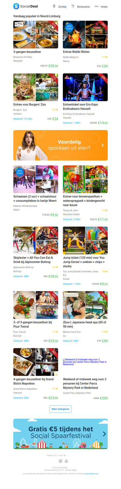 Entree Walibi Winter | 3-gangen keuzediner