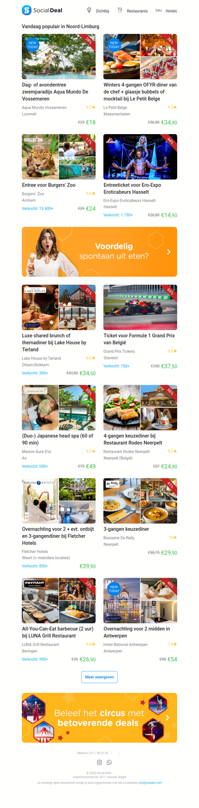 Dag- of avondentree zwemparadijs Aqua Mundo De Vossemeren | Winters 4-gangen OFYR-diner van de chef + glaasje bubbels of mocktail bij Le Petit Belge