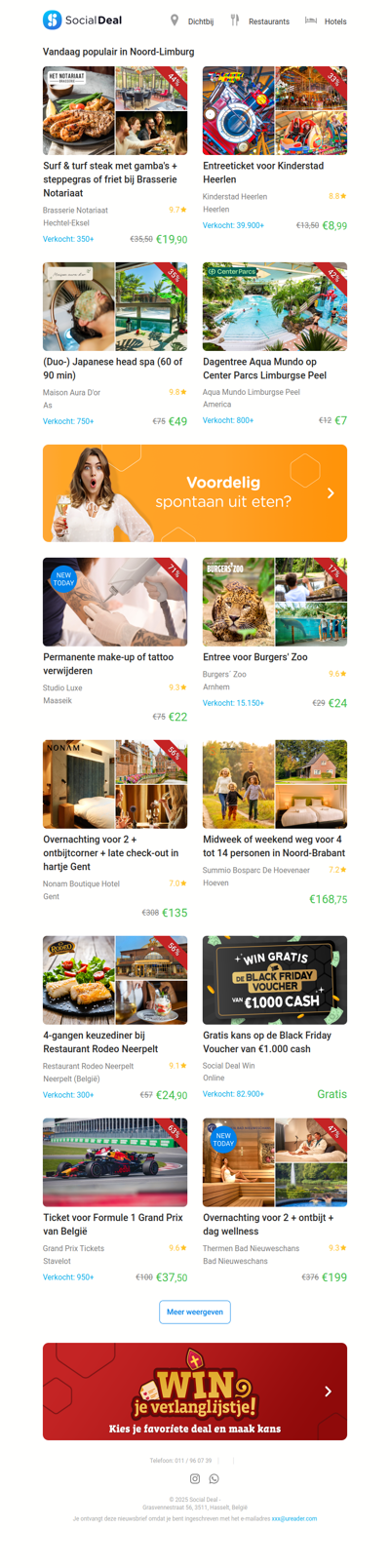 Surf & turf steak met gamba's + steppegras of friet bij Brasserie Notariaat | Entreeticket voor Kinderstad Heerlen