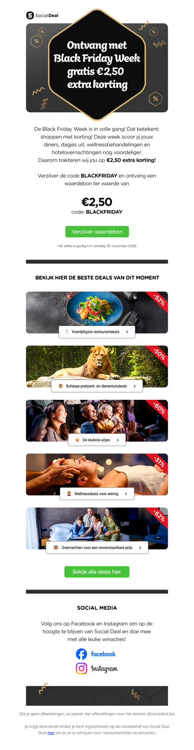 💰 Gratis €2,50 extra korting: Het is Black Friday Week! 🤑🖤