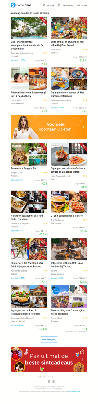 Dag- of avondentree zwemparadijs Aqua Mundo De Vossemeren | Luxe ontbijt- of brunchbox voor afhaal bij Puur Toeval