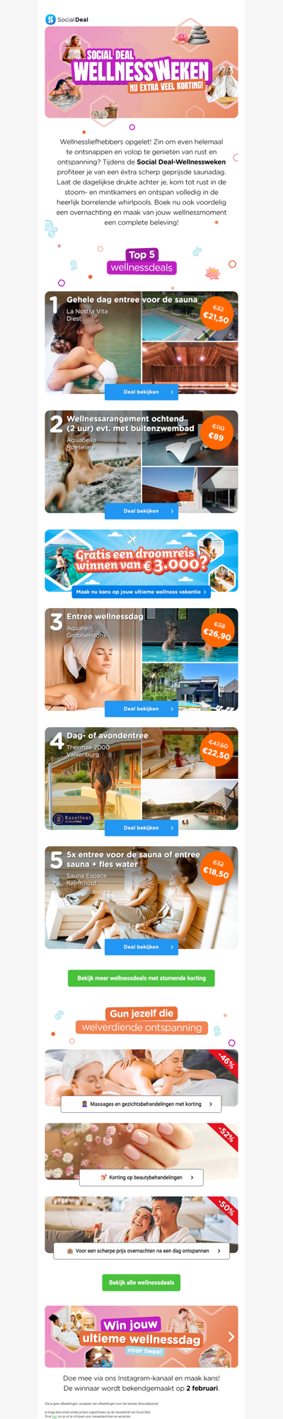 Social Deal-Wellnessweken: met stomende korting naar de wellness! 😍