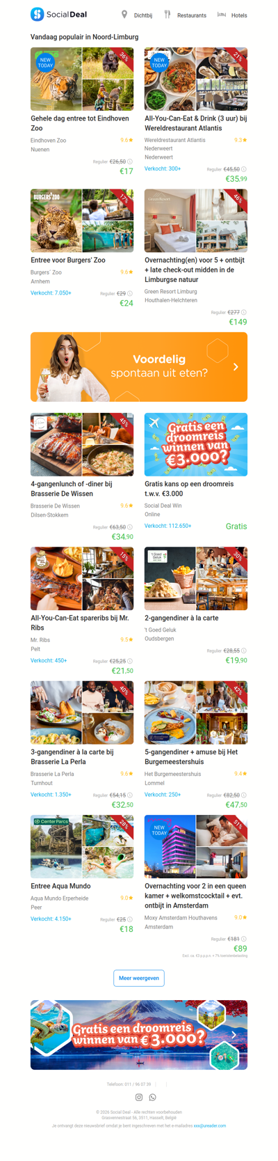 Gehele dag entree tot Eindhoven Zoo | All-You-Can-Eat & Drink (3 uur) bij Wereldrestaurant Atlantis