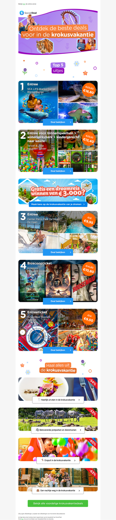 Op zoek naar inspiratie voor in de voorjaarsvakantie? 🌼 Bekijk de beste voorjaarsdeals en trek er voordelig op uit! 🎢😍