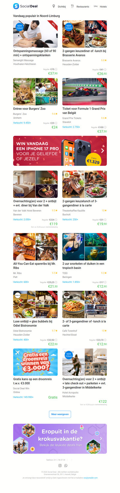 Ontspanningsmassage (60 of 90 min) + ontspanningsklanken | 2-gangen keuzediner of -lunch bij Brasserie Avanos