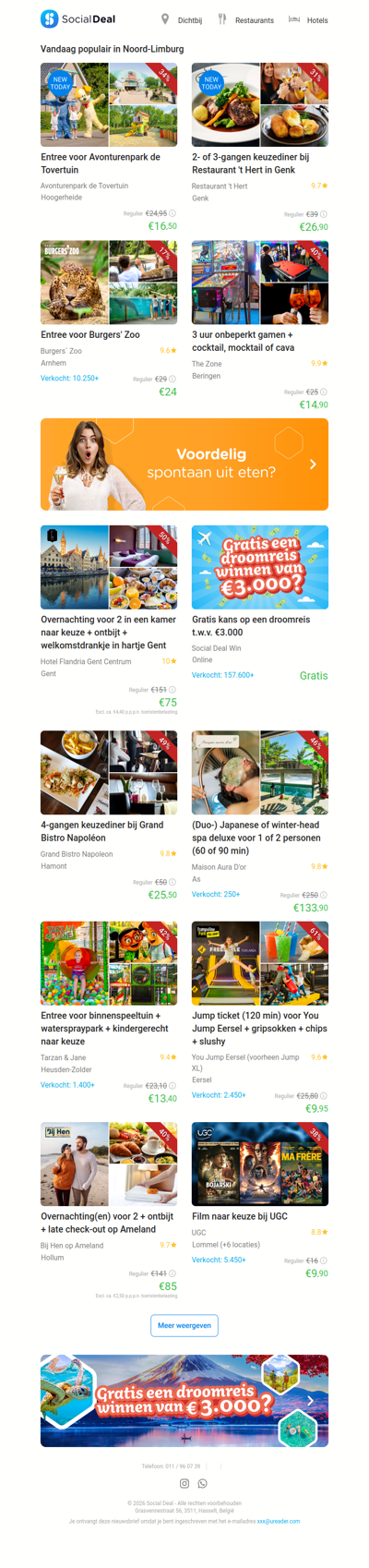 Entree voor Avonturenpark de Tovertuin | 2- of 3-gangen keuzediner bij Restaurant 't Hert in Genk