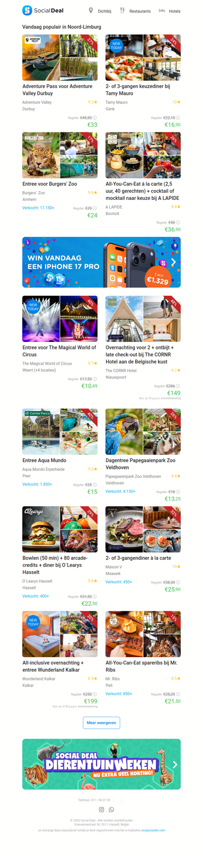 2- of 3-gangen keuzediner bij Tamy Mauro | Adventure Pass voor Adventure Valley Durbuy