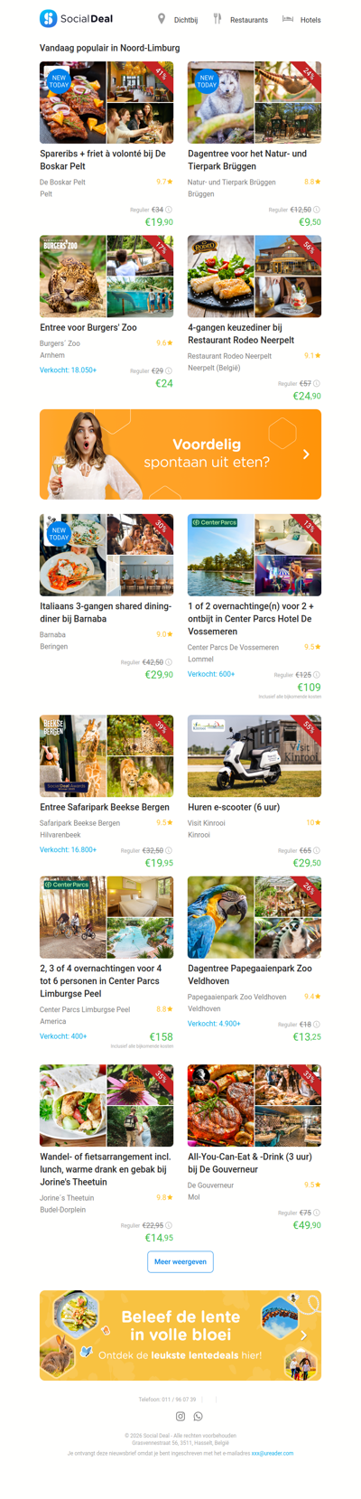 Spareribs + friet à volonté bij De Boskar Pelt | Dagentree voor het Natur- und Tierpark Brüggen