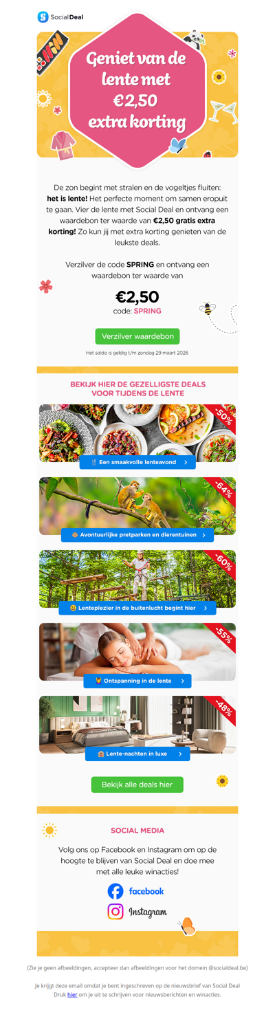 🌷 Gratis €2,50 extra korting: vier de lente! 🌞