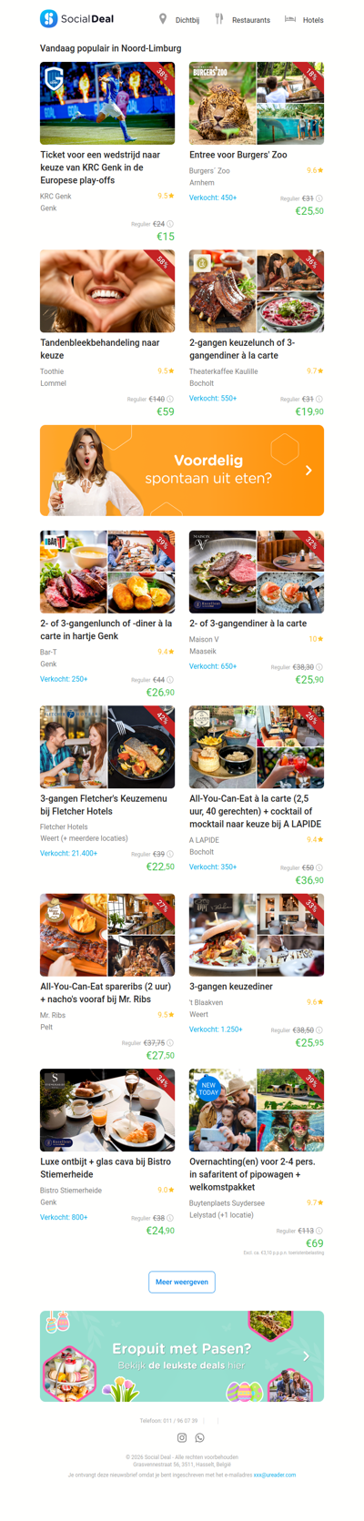 Ticket voor een wedstrijd naar keuze van KRC Genk in de Europese play-offs | Entree voor Burgers' Zoo