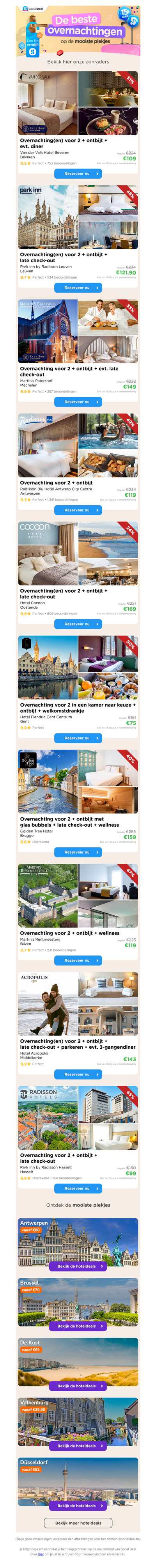 🏨 Voordelig een weekendje weg tijdens de lente? 🌷 Ontdek de beste hoteldeals op de mooiste plekjes.