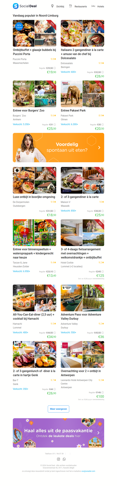 Ontbijtbuffet + glaasje bubbels bij Puccini Porta | Italiaans 2-gangendiner à la carte + amuse van de chef bij Dolcesalato