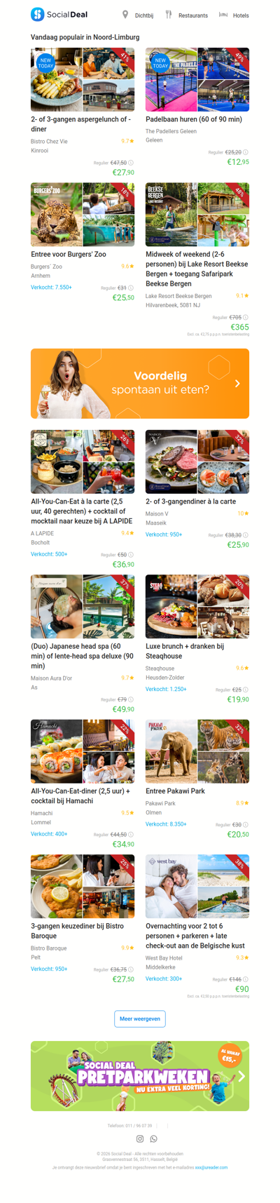 2- of 3-gangen aspergelunch of -diner | Padelbaan huren (60 of 90 min)