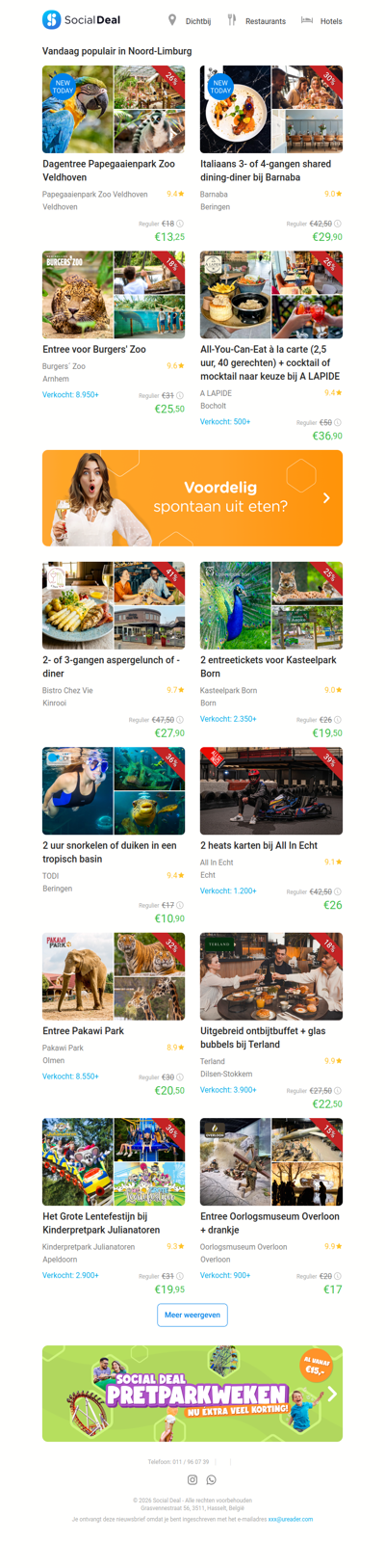 Dagentree Papegaaienpark Zoo Veldhoven | Italiaans 3- of 4-gangen shared dining-diner bij Barnaba
