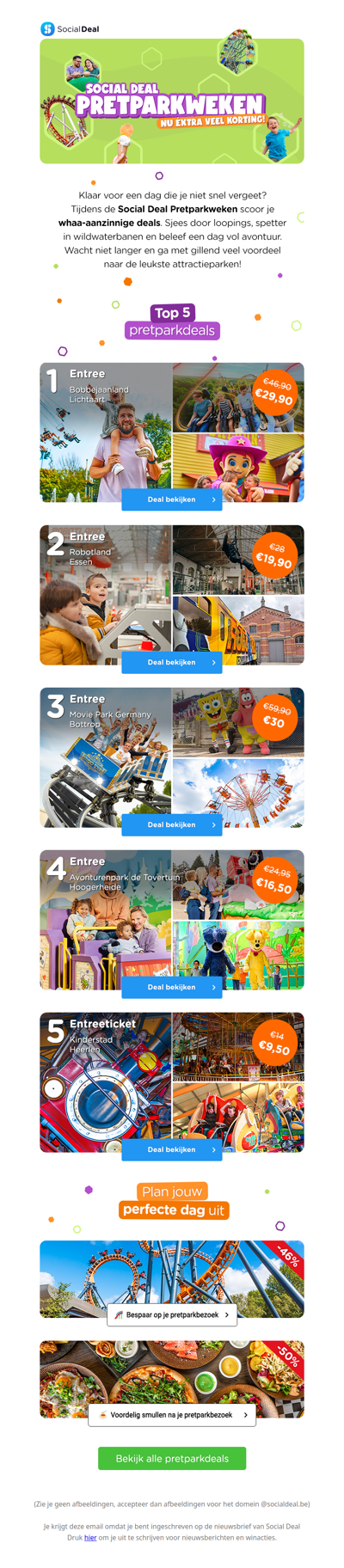 Social Deal Pretparkweken: dit wil je niet missen! 🎢🎡