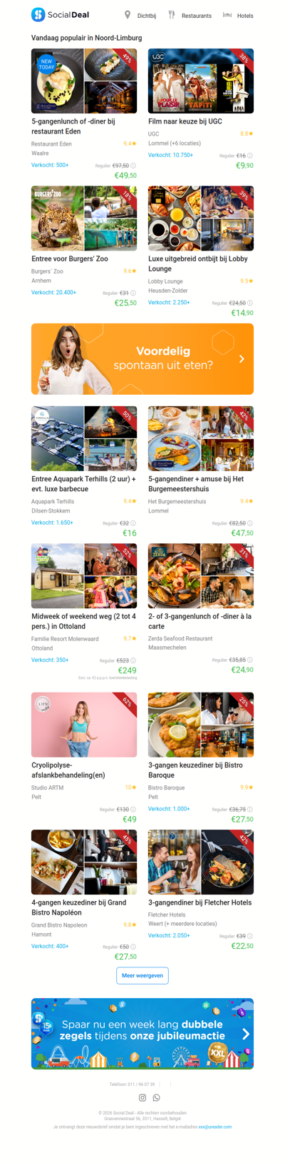 5-gangenlunch of -diner bij restaurant Eden | Film naar keuze bij UGC