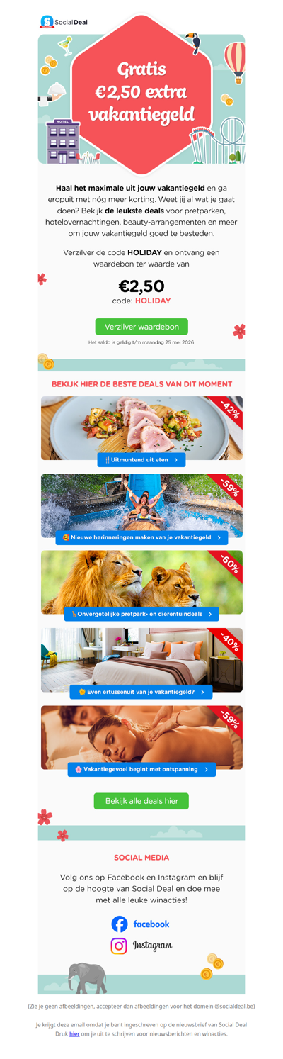 💰 Gratis €2,50 extra korting: ontvang extra vakantiegeld! 🤑