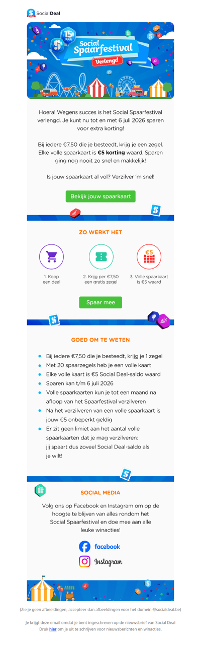 🎈🎪 Het Social Spaarfestival is verlengd!