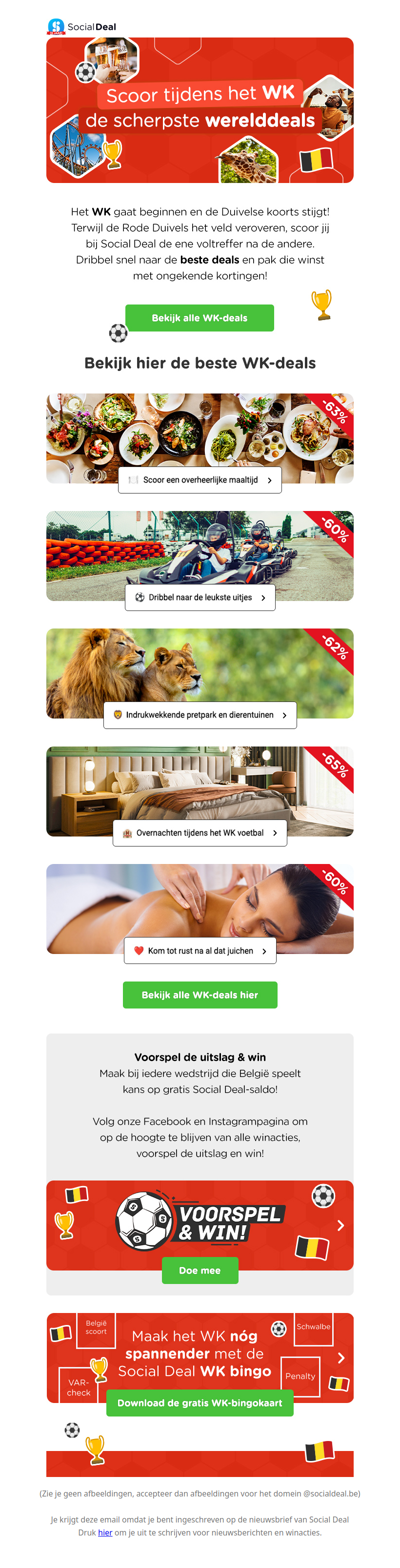 ⚽ Scoor nu de beste WK-deals ❤️👿 Voorspel & win Social Deal-saldo