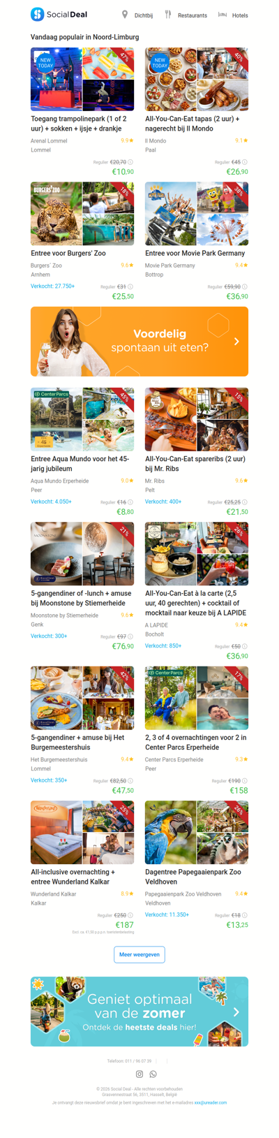 Toegang trampolinepark (1 of 2 uur) + sokken + ijsje + drankje | All-You-Can-Eat tapas (2 uur) + nagerecht bij Il Mondo
