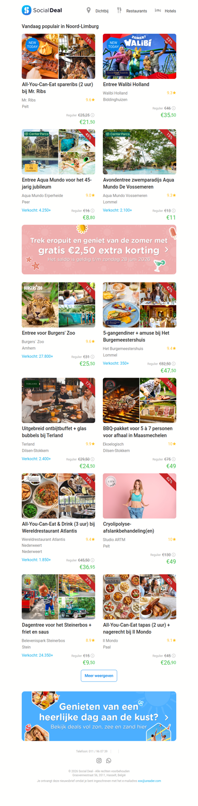All-You-Can-Eat spareribs (2 uur) bij Mr. Ribs | Entree Walibi Holland