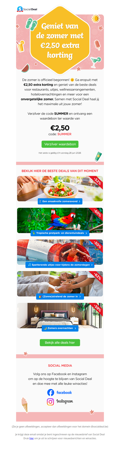 🩵 Gratis €2,50 extra korting: geniet van de zomer! 😎