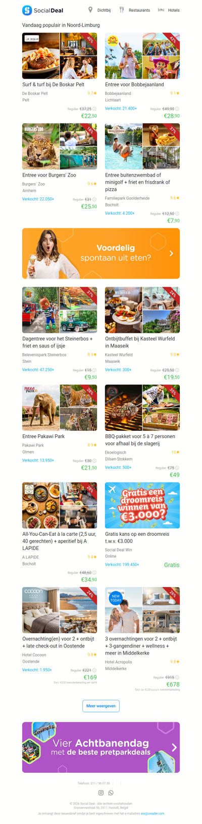 Surf & turf bij De Boskar Pelt | Entree voor Bobbejaanland