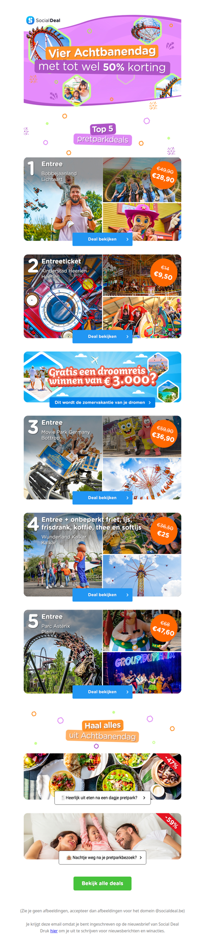 🎢 Morgen is het Achtbanendag! Scoor tot wel 50% korting 🤩