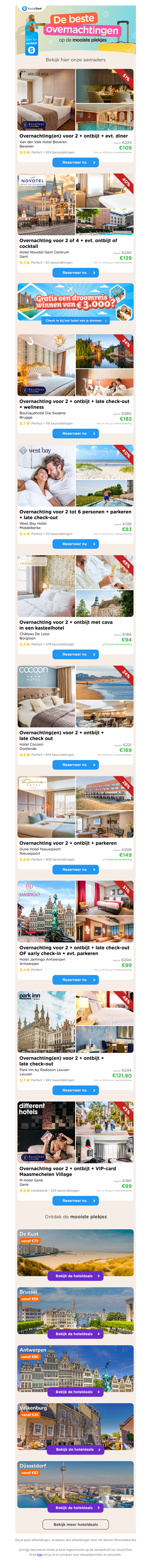 🏨 Laat je verrassen door een onvergetelijk verblijf met 50% korting. Ontdek exclusieve hoteldeals op de mooiste bestemmingen. 😍